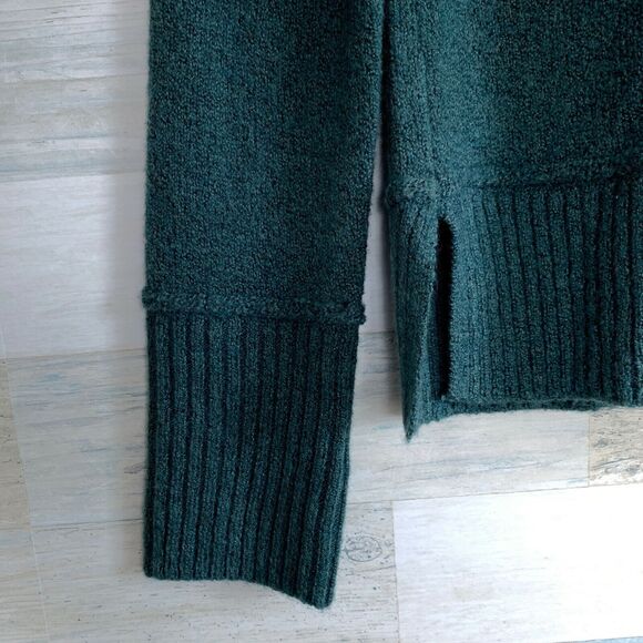 Cynthia Rowley V Neck Wool Blend Sweater Green Ribbed Soft Stretchy Womens Small - Picture 3 of 7